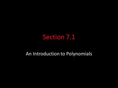 An Introduction to Polynomials