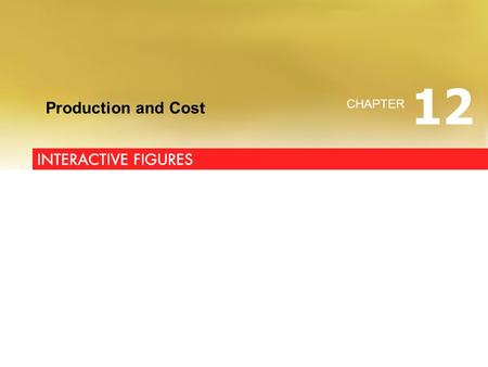 INTERACTIVE FIGURES Production and Cost CHAPTER 12.