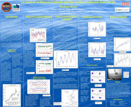 An Analysis of Historical Salinity and Sea Surface Evaluation Data For the Hudson River Alison-Catherine King 1, Robert Chant 2 1 Humboldt State University,