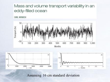 Assuming 16 cm standard deviation. The final result – 5 of these records were noisy Halifax Grand Banks Line W 4100 m 2700 m 3250 m 2250 m 1800 m.