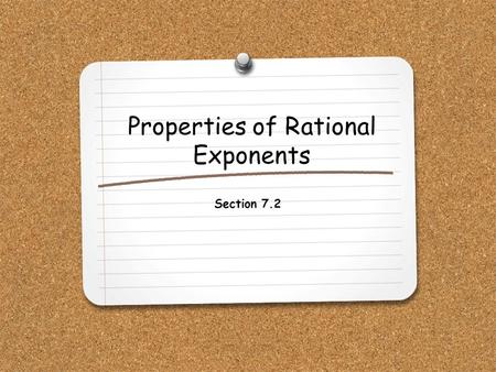 Properties of Rational Exponents