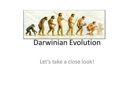 Darwinian Evolution Let’s take a close look!.