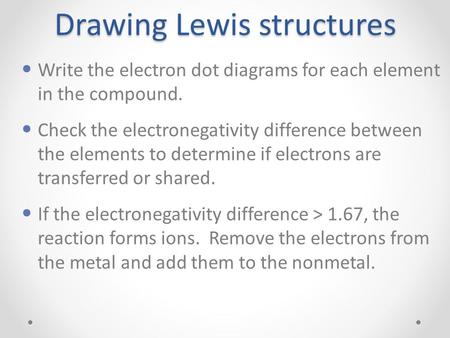 Drawing Lewis structures