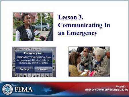 Lesson 3. Communicating In an Emergency