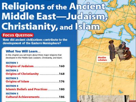 Section 1: Origins of Judaism The Hebrews appeared in Southwest Asia sometime between 2000 and 1500 BC. Their religion was Judaism. According to the Bible,