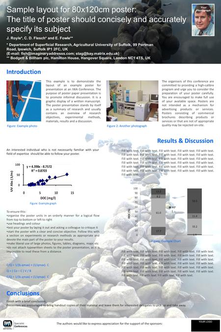 Sample layout for 80x120cm poster: The title of poster should concisely and accurately specify its subject This example is to demonstrate the layout of.