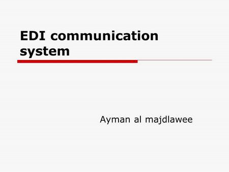 EDI communication system