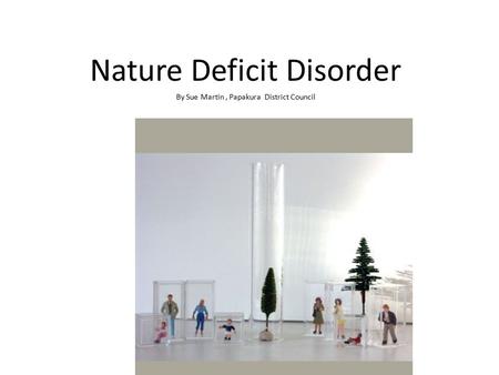 Nature Deficit Disorder By Sue Martin, Papakura District Council.