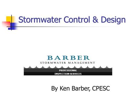 Stormwater Control & Design