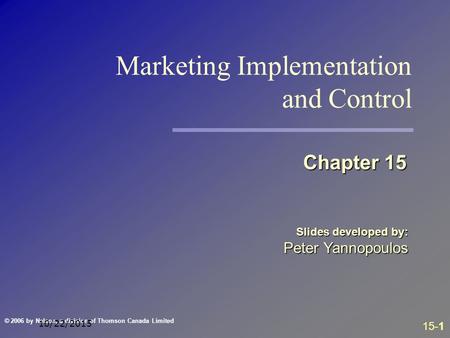 Marketing Implementation and Control