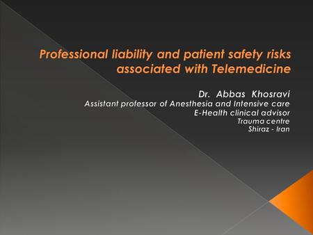  The use of telecommunications technology to provide, enhance, or expedite health care services.  Accessing off-site databases, linking clinics or physicians'