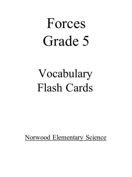 Vocabulary Flash Cards