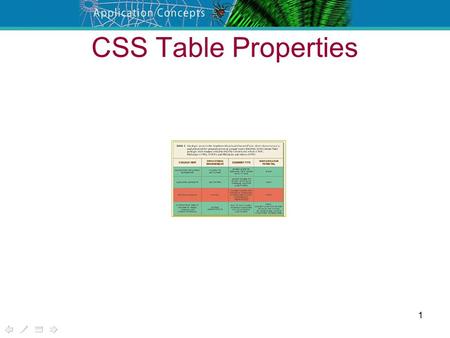 CSS Table Properties.