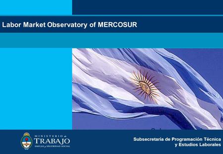 Subsecretaria de Programación Técnica y Estudios Laborales Subsecretaría de Programación Técnica y Estudios Laborales Labor Market Observatory of MERCOSUR.