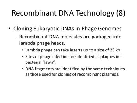 Recombinant DNA Technology (8)