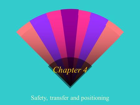 Chapter 4 Safety, transfer and positioning. FIRE PREVENTION w Fire prevention w electrical failure w Code for fire w Electrical shock.