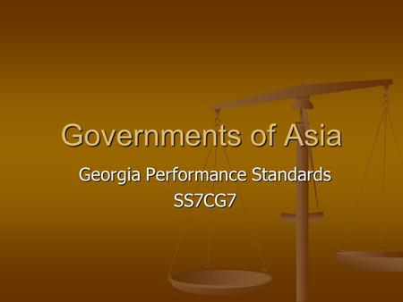 Georgia Performance Standards SS7CG7