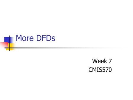 More DFDs Week 7 CMIS570.