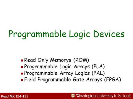 Programmable Logic Devices