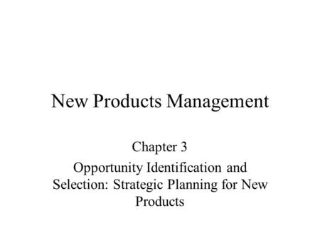 New Products Management