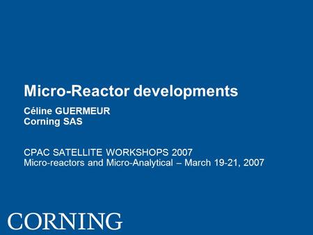 Micro-Reactor developments