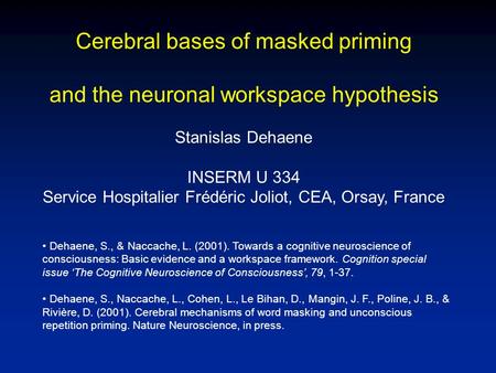 Cerebral bases of masked priming