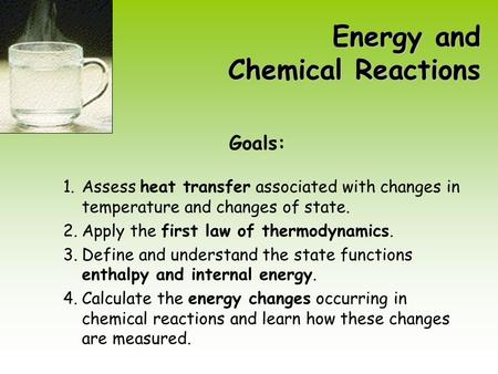 Energy and Chemical Reactions