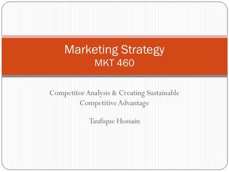 Marketing Strategy MKT 460