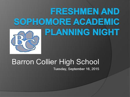 Barron Collier High School Tuesday, September 16, 2015.