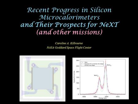 Recent Progress in Silicon Microcalorimeters and Their Prospects for NeXT (and other missions) Caroline A. Kilbourne NASA Goddard Space Flight Center.