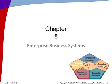 Enterprise Business Systems Chapter 8 McGraw-Hill/IrwinCopyright © 2011 by The McGraw-Hill Companies, Inc. All rights reserved.