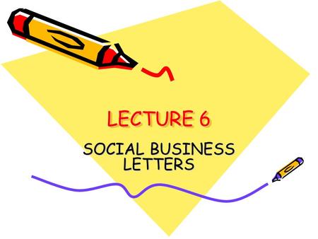 SOCIAL BUSINESS LETTERS