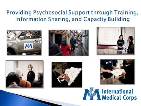 1. Dr. Inka Weissbecker, PhD, MPH Global Mental Health and Psychosocial Advisor International Medical Corps.