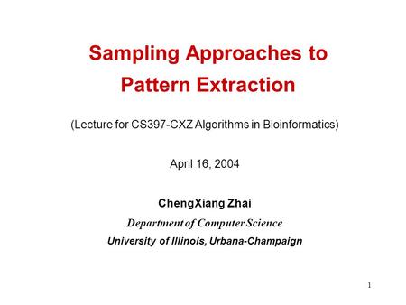 Sampling Approaches to Pattern Extraction