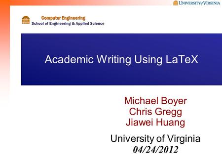 Academic Writing Using LaTeX