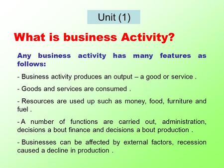 What is business Activity?