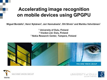 Accelerating image recognition on mobile devices using GPGPU