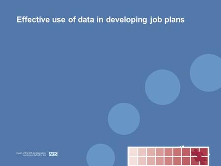 Effective use of data in developing job plans. The key components Demand Potential capacity Delivery of activity Actual activity.