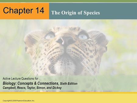 Copyright © 2009 Pearson Education, Inc. Active Lecture Questions for Biology: Concepts & Connections, Sixth Edition Campbell, Reece, Taylor, Simon, and.