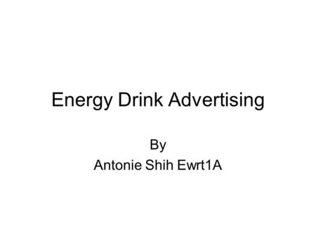 Energy Drink Advertising