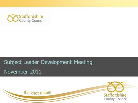 Subject Leader Development Meeting November 2011.