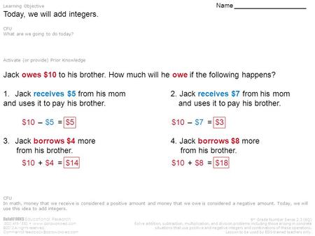 DataWORKS Educational Research (800) 495-1550  ©2012 All rights reserved. Comments? 6 th Grade Number Sense.