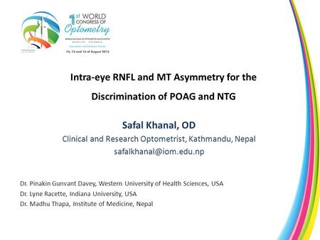 Intra-eye RNFL and MT Asymmetry for the Discrimination of POAG and NTG