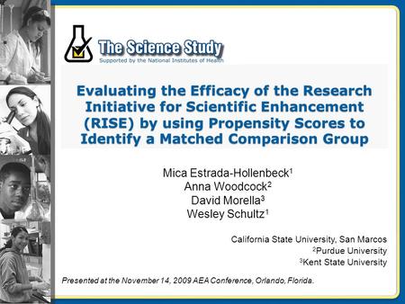 Evaluating the Efficacy of the Research Initiative for Scientific Enhancement (RISE) by using Propensity Scores to Identify a Matched Comparison Group.