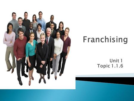 Franchising Unit 1 Topic 1.1.6.