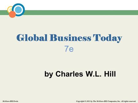 Copyright © 2011 by The McGraw-Hill Companies, Inc. All rights reserved. McGraw-Hill/Irwin Global Business Today 7e by Charles W.L. Hill.