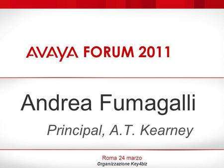 Roma 24 marzo Organizzazione Key4biz