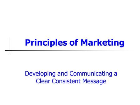 Principles of Marketing