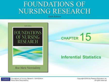 FOUNDATIONS OF NURSING RESEARCH Sixth Edition CHAPTER Copyright ©2012 by Pearson Education, Inc. All rights reserved. Foundations of Nursing Research,