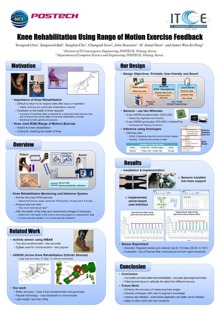 Division of IT Convergence Engineering Related Work Knee Rehabilitation Using Range of Motion Exercise Feedback Yeongrak Choi 1, Sangwook Bak 1, Sungbae.